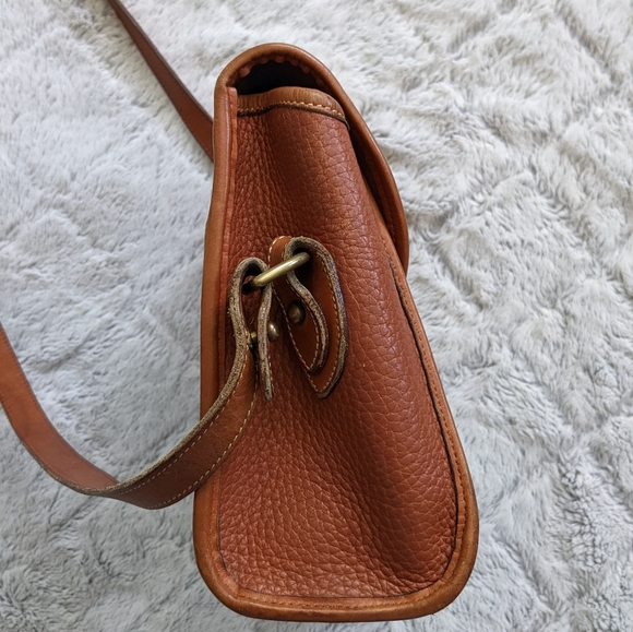 Dooney & Bourke Vintage Leather Purse Crossbody Brass Buckle Pebbled All Weather - Picture 9 of 10